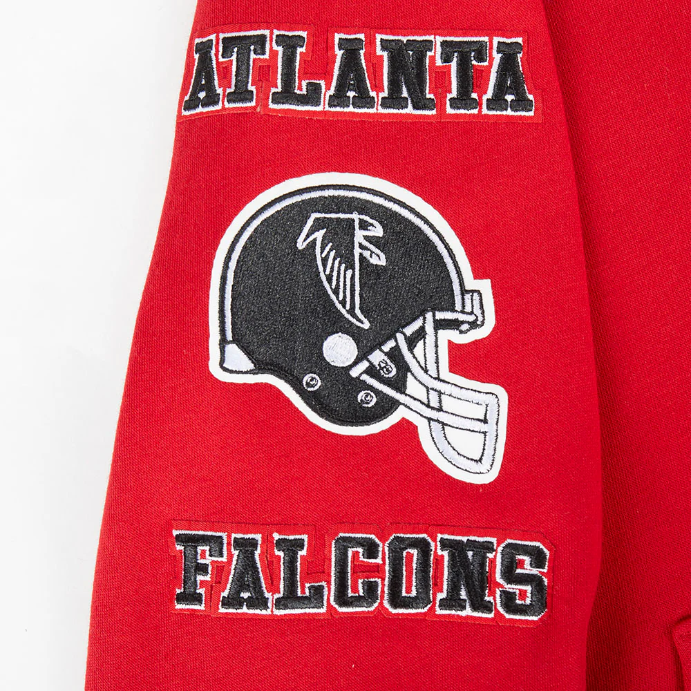 NFL ATLANTA FALCONS RETRO CLASSIC BIG BOYS RIB FLEECE PULLOVER HOODIE (RED/BLACK) - Image 8