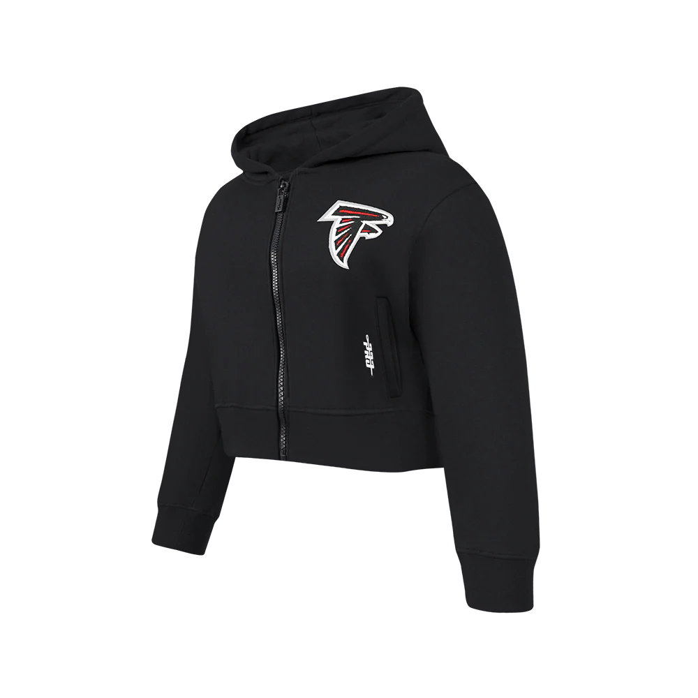 NFL ATLANTA FALCONS CLASSIC BIG GIRLS FLEECE FULL ZIP HOODIE (BLACK) - Image 4