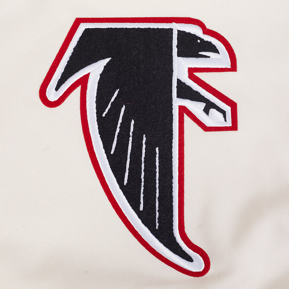 NFL ATLANTA FALCONS RETRO CLASSIC WOMEN'S RIB CROPPED PO HOODIE (EGGSHELL/ RED) - Image 5