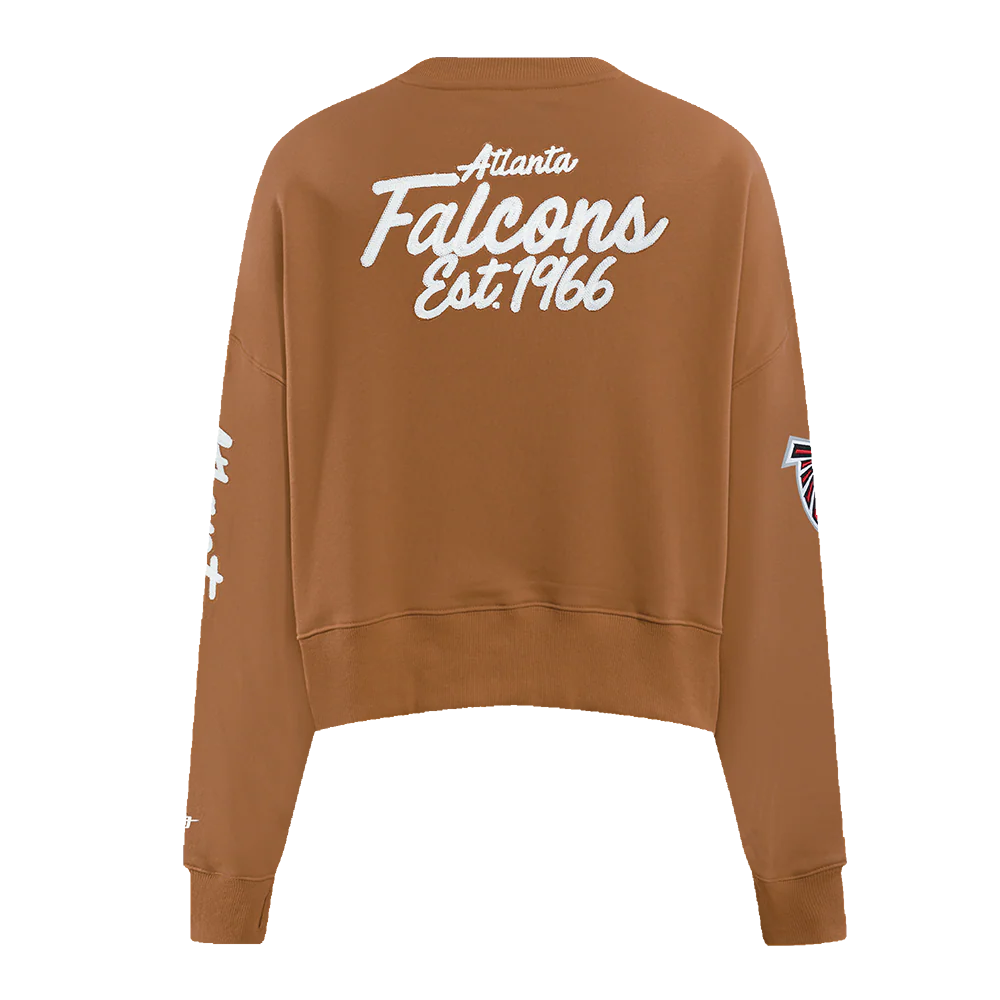 NFL ATLANTA FALCONS PAINT THE CITY WOMEN'S FLC CREWNECK (CLAY BROWN) - Image 3