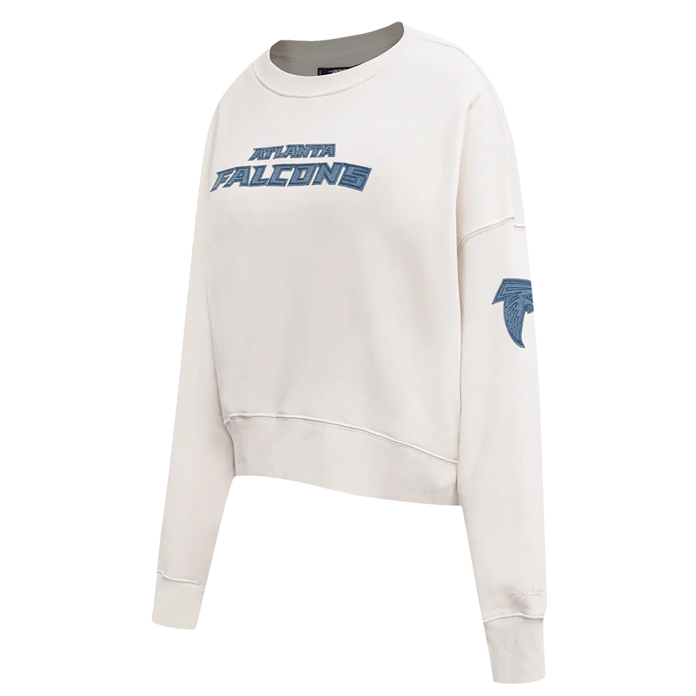 NFL ATLANTA FALCONS VARSITY BLUES WOMEN'S FLC CREWNECK (LINEN) - Image 4