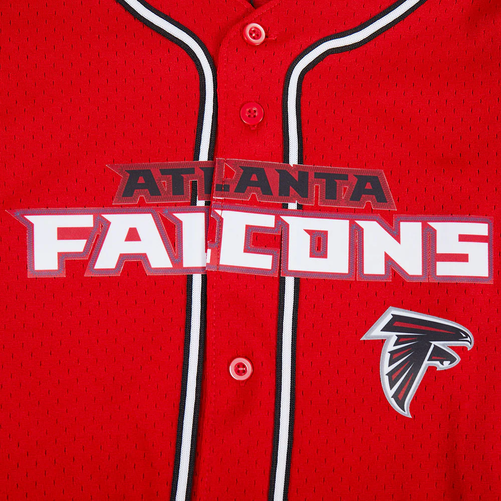 NFL ATLANTA FALCONS CLASSIC LITTLE BOY'S MESH BUTTON DOWN SHIRT (RED/BLACK) - Image 7