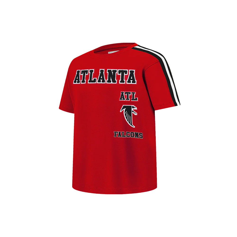 NFL ATLANTA FALCONS RETRO CLASSIC LITTLE BOYS SHORT SLEEVE TAPING TEE (RED/BLACK) - Image 4