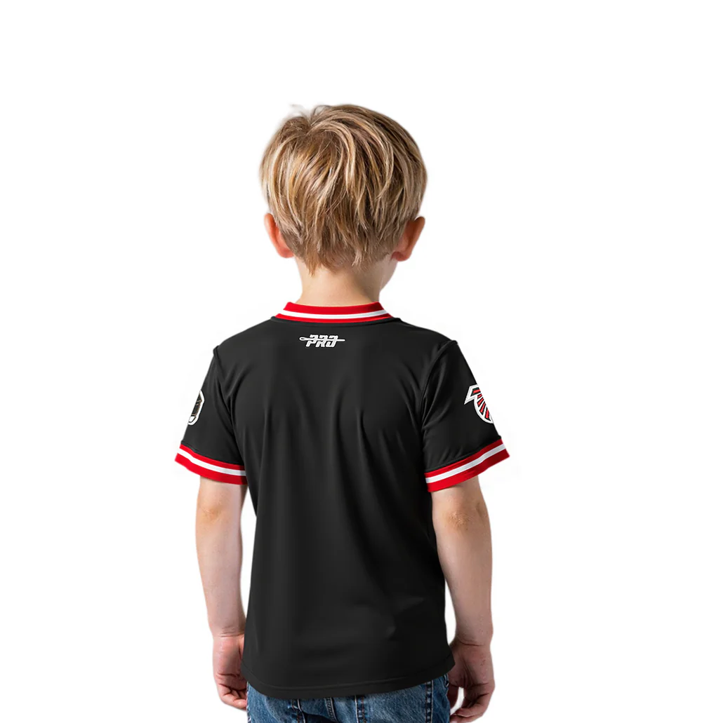 NFL ATLANTA FALCONS CLASSIC TODDLER BOYS SHORT SLEEVE STRIPED RIB TEE (BLACK/RED) - Image 2