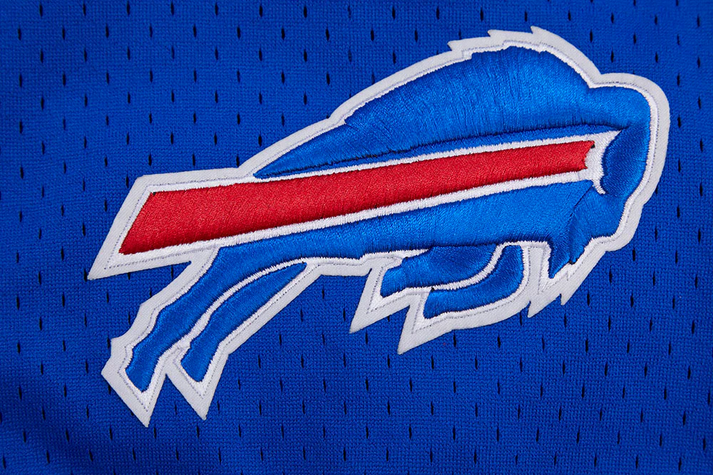NFL BUFFALO BILLS JOSH ALLEN #17 MEN'S MESH BUTTON DOWN SHIRT (ROYAL BLUE/RED) - Image 7