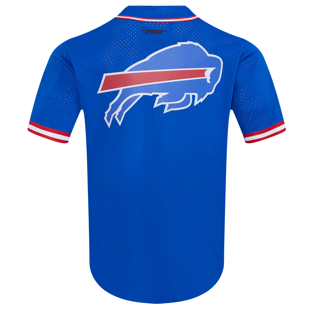 NFL BUFFALO BILLS MESH BUTTON UP SHIRT (ROYAL BLUE/RED) - Image 3