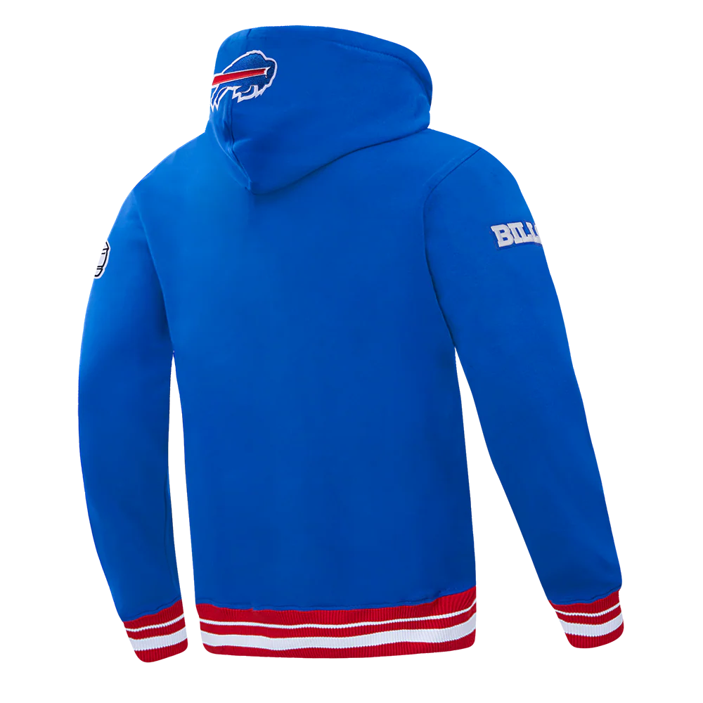 NFL BUFFALO BILLS SCRIPT TAIL MEN'S RIB FLEECE PULLOVER HOODIE (ROYAL BLUE/RED) - Image 8