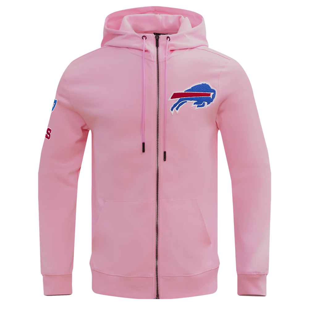 NFL BUFFALO BILLS CLASSIC CHENILLE FULL ZIP HOODIE (PINK)