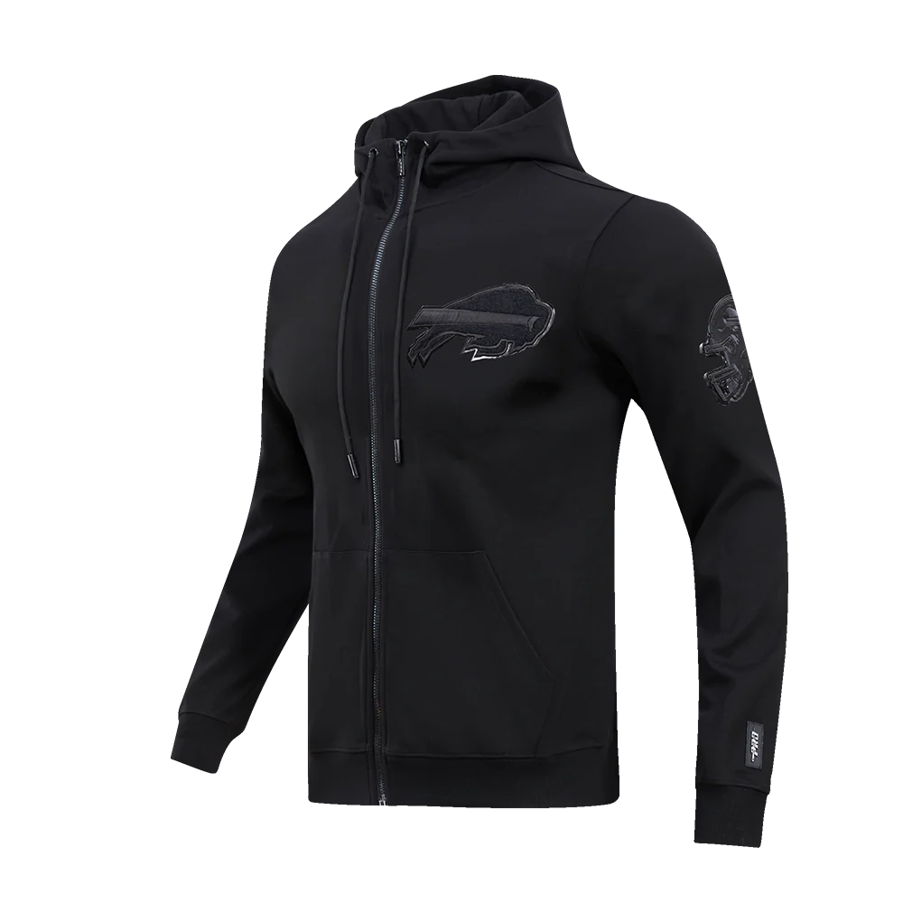 NFL BUFFALO BILLS TRIPLE BLACK FULL ZIP HOODIE (TRIPLE BLACK) - Image 2