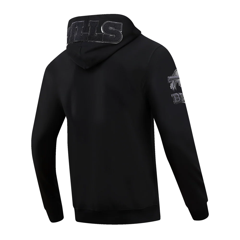 NFL BUFFALO BILLS TRIPLE BLACK FULL ZIP HOODIE (TRIPLE BLACK) - Image 3