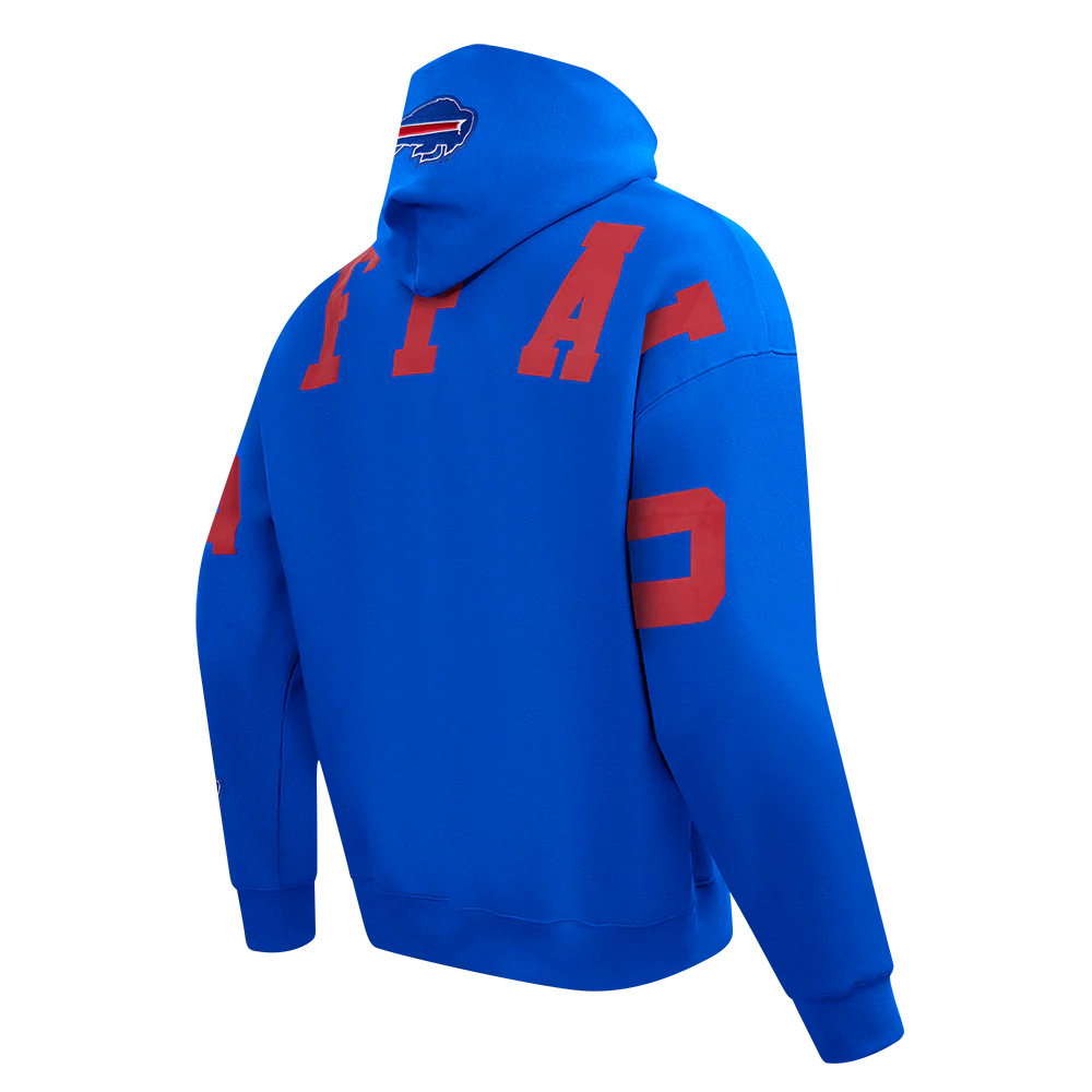 NFL BUFFALO BILLS WINGSPAN MEN'S DROP SHOULDER FLEECE PULLOVER HOODIE (ROYAL BLUE) - Image 4