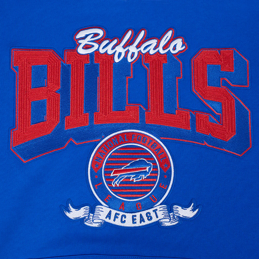 NFL BUFFALO BILLS TEAM BADGE MEN'S RIB PO HOODIE (ROYAL BLUE/RED) - Image 11
