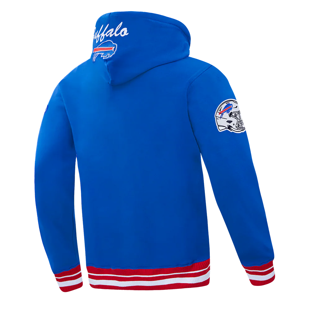 NFL BUFFALO BILLS TEAM BADGE MEN'S RIB PO HOODIE (ROYAL BLUE/RED) - Image 8