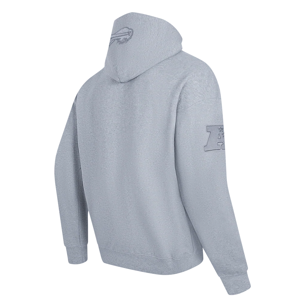 NFL BUFFALO BILLS NEUTRAL MEN'S DROP SHOULDER PO HOODIE (DARK HEATHER GRAY) - Image 4