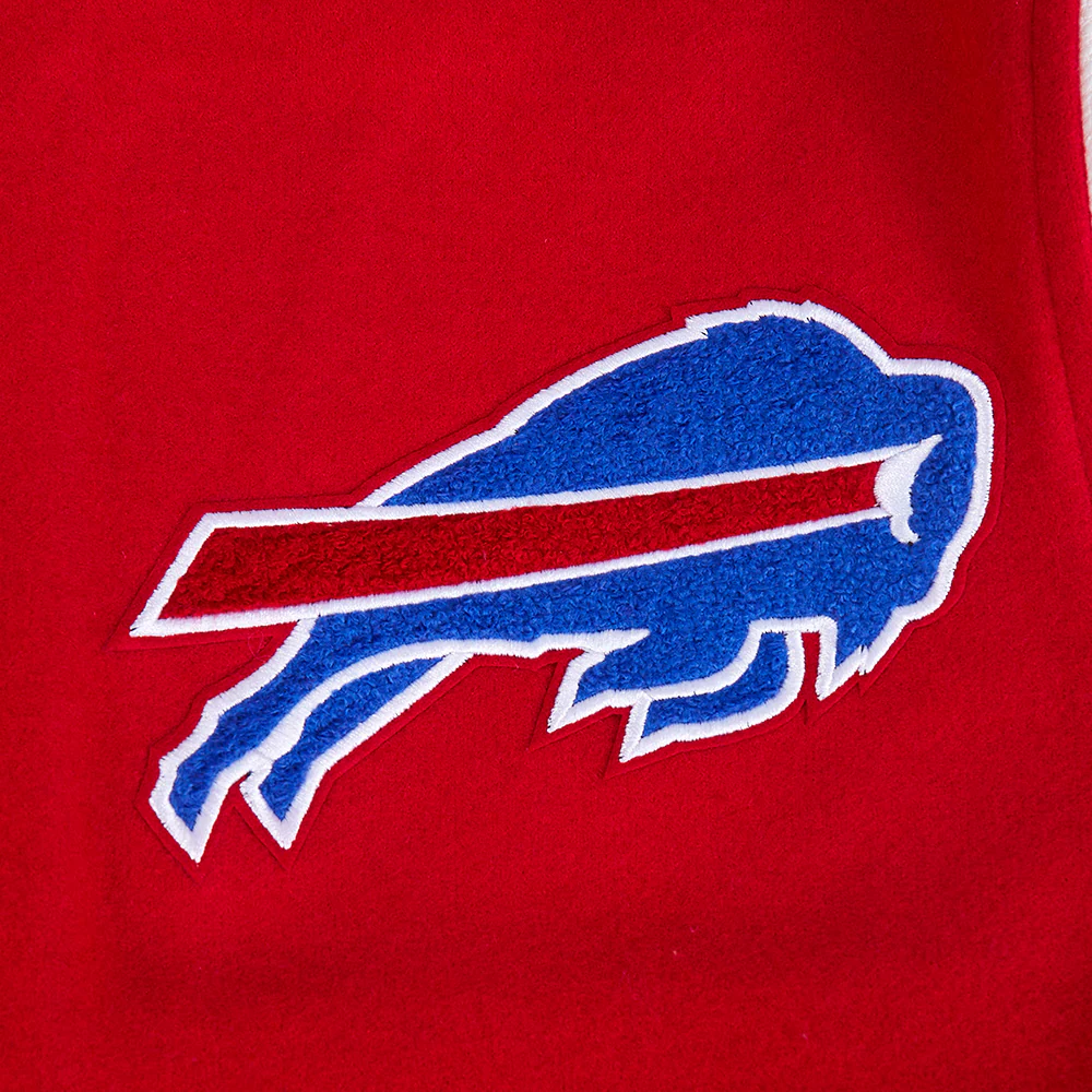 NFL BUFFALO BILLS SCRIPT TAIL MEN'S RIB WOOL VARSITY JACKET (RED/WHITE) - Image 9