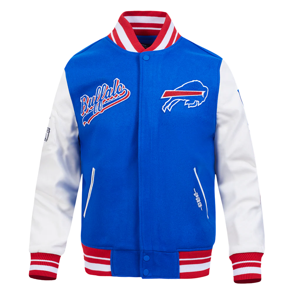 NFL BUFFALO BILLS SCRIPT TAIL MEN'S RIB WOOL VARSITY (ROYAL BLUE/RED) - Image 3