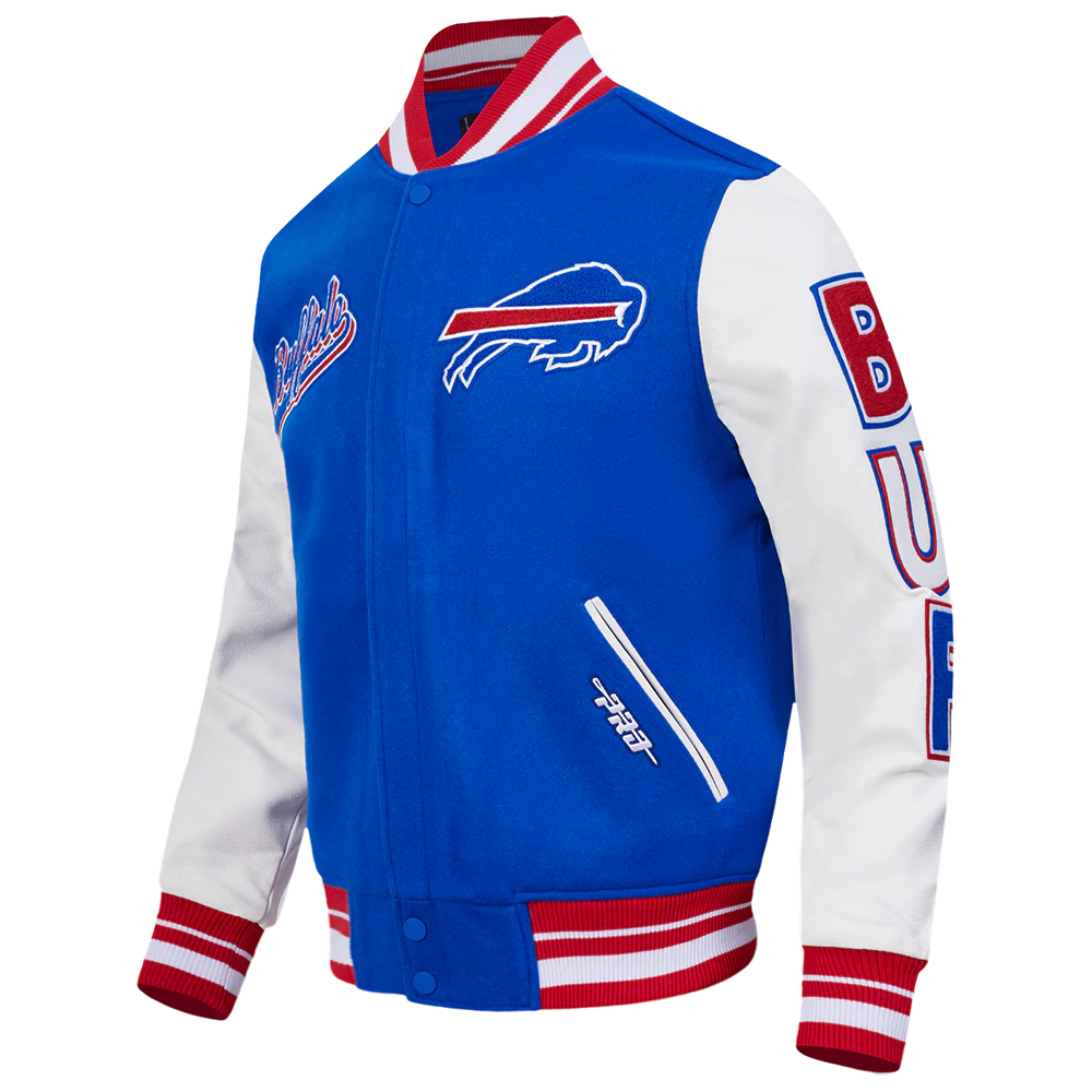 NFL BUFFALO BILLS SCRIPT TAIL MEN'S RIB WOOL VARSITY (ROYAL BLUE/RED) - Image 4