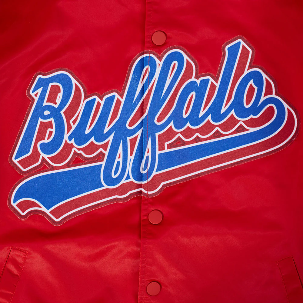 NFL BUFFALO BILLS SCRIPT TAIL MEN'S SATIN JACKET (RED) - Image 8