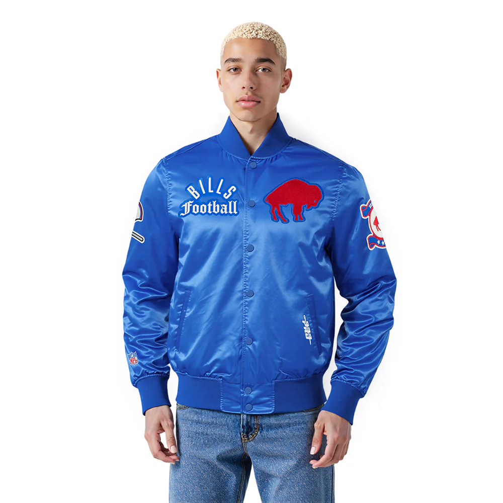 NFL BUFFALO BILLS MODERN ORIGINALS MEN'S SATIN JACKET (ROYAL BLUE)