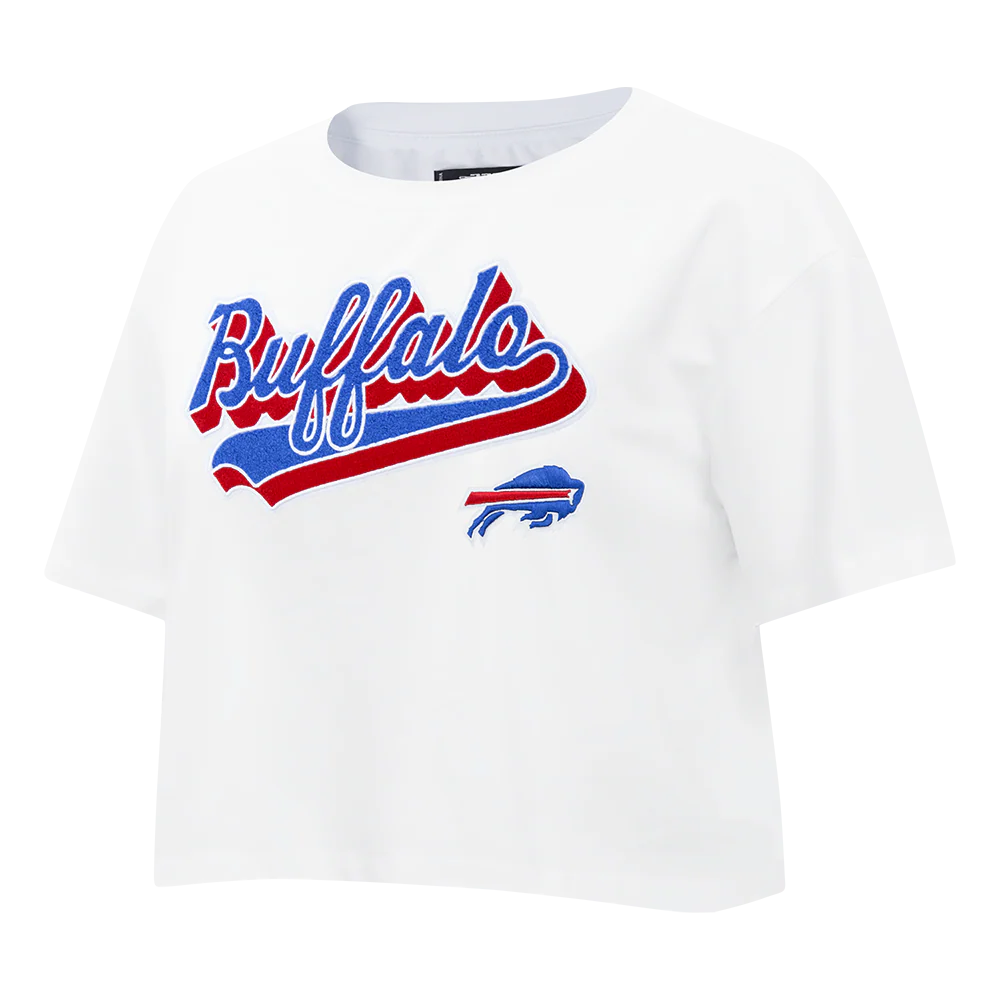 NFL BUFFALO BILLS SCRIPT TAIL WOMEN'S SJ BOXY TEE (WHITE) - Image 4