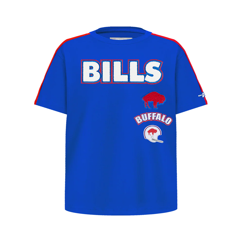NFL BUFFALO BILLS RETRO CLASSIC SINGLE JERSEY BIG BOYS SINGLE JERSEY TAPING TEE (ROYAL BLUE/RED) - Image 3