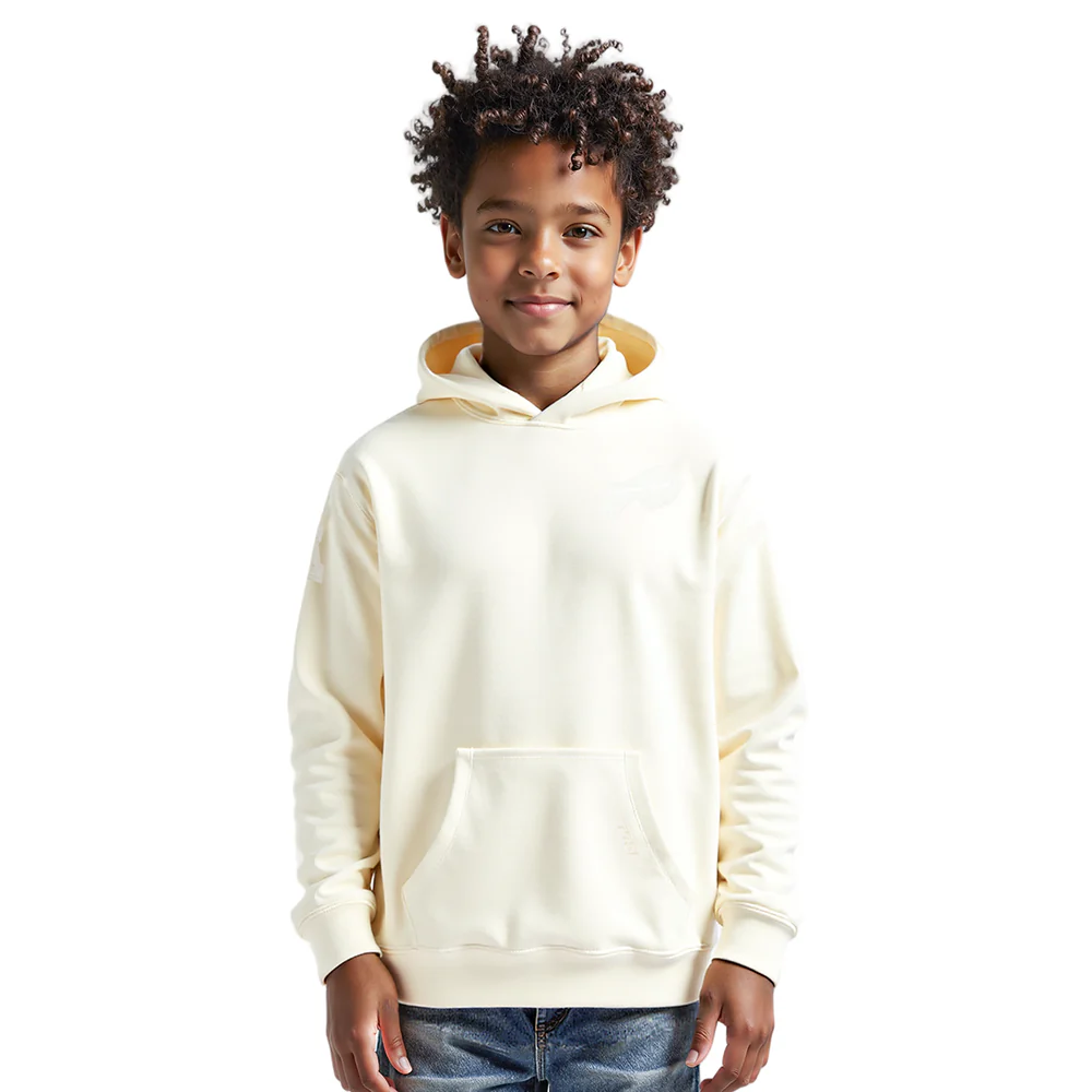 NFL BUFFALO BILLS NEUTRAL BIG BOYS FLEECE PULLOVER HOODIE (EGGSHELL)