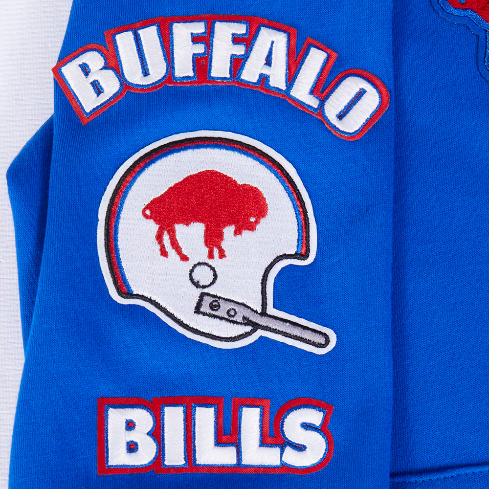 NFL BUFFALO BILLS RETRO CLASSIC BIG BOYS RIB FLEECE PULLOVER HOODIE (ROYAL BLUE/RED) - Image 7
