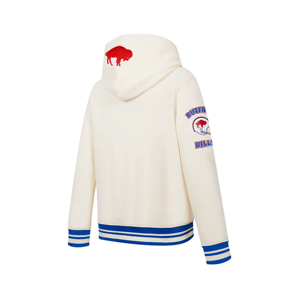 NFL BUFFALO BILLS RETRO CLASSICS BIG BOY'S RIB FLEECE PO HOODIE (EGGSHELL/ROYAL BLUE) - Image 4