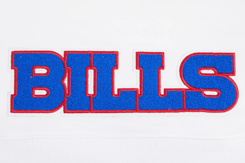 NFL BUFFALO BILLS CLASSIC FLEECE CROPPED PULLOVER HOODIE (WHITE) - Image 3