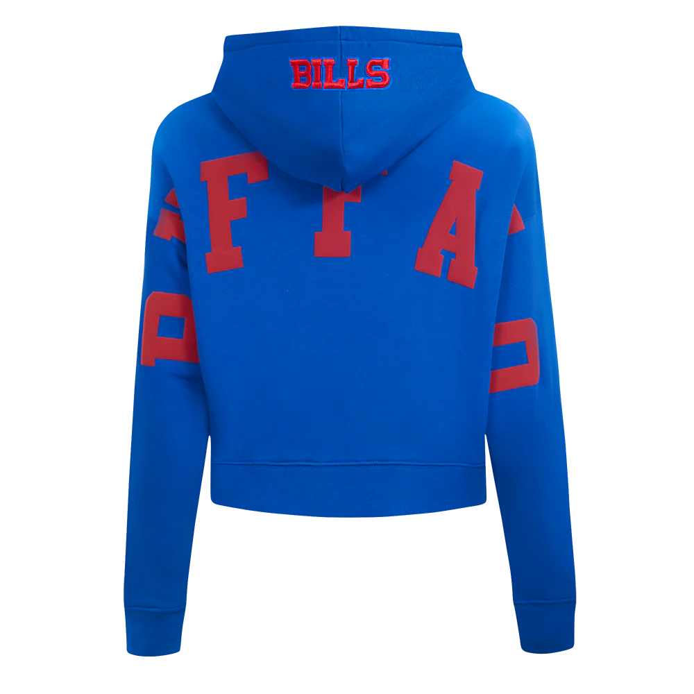 NFL BUFFALO BILLS WINGSPAN WOMEN'S FLC CROPPED PO HOODIE (ROYAL BLUE)