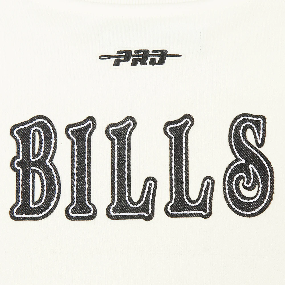NFL BUFFALO BILLS REBEL ATHLETICS WOMEN'S FLC CREWNECK (EGGSHELL) - Image 7