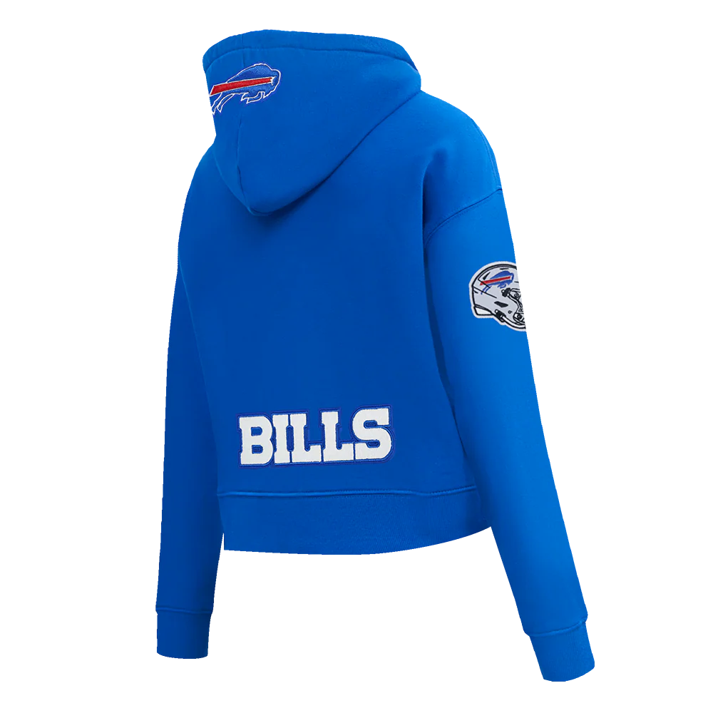 NFL BUFFALO BILLS JOSH ALLEN #17 CLASSIC PNN WOMEN'S FLC CROPPED PO HOODIE (ROYAL BLUE) - Image 4