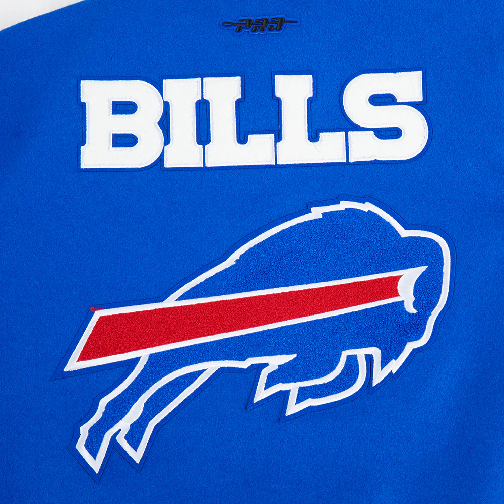 NFL BUFFALO BILLS MASHUP WOMEN'S RIB WOOL VARSITY JACKET (ROYAL BLUE/RED) - Image 7
