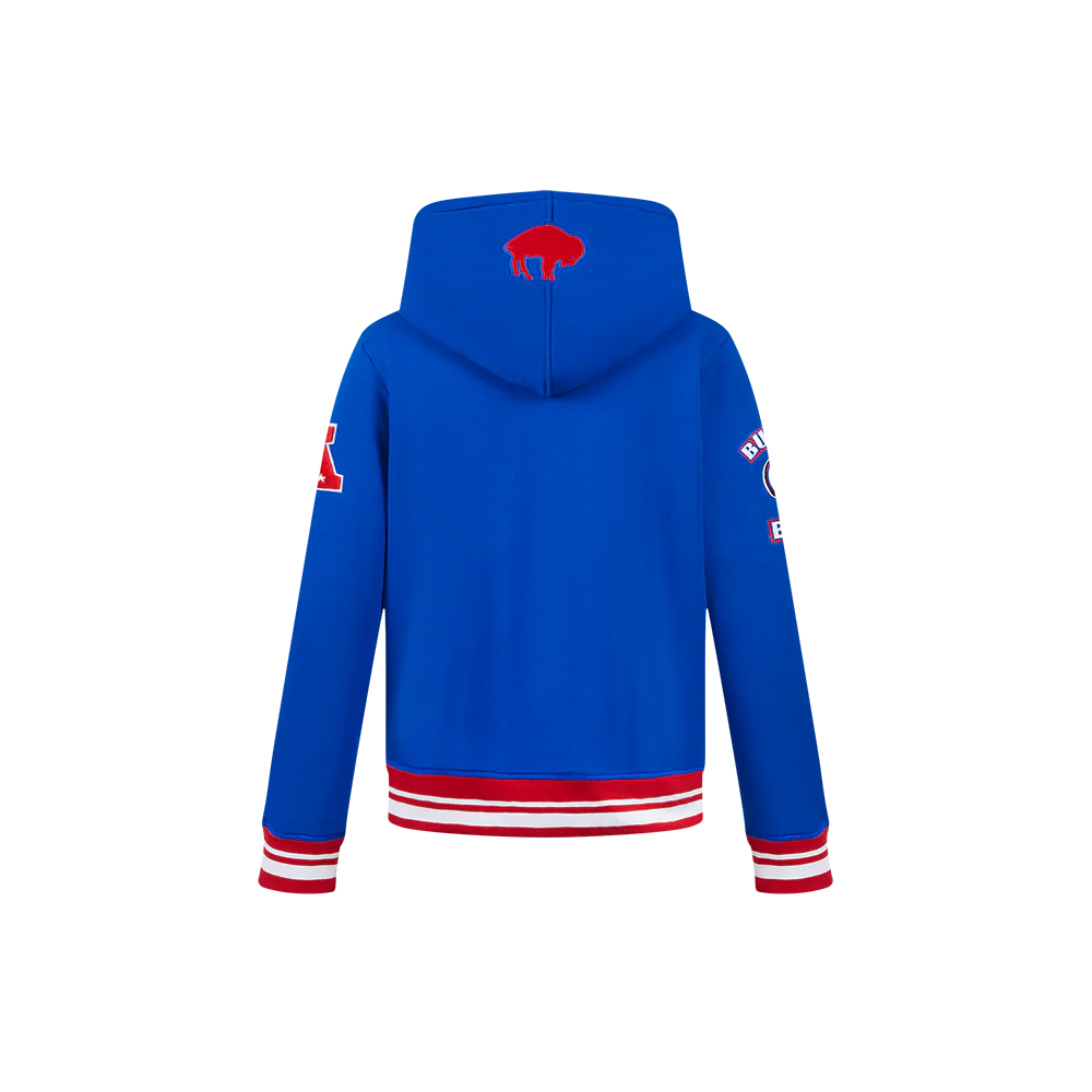 NFL BUFFALO BILLS RETRO CLASSIC LITTLE BOYS RIB FLEECE PULLOVER HOODIE (ROYAL BLUE/RED) - Image 3
