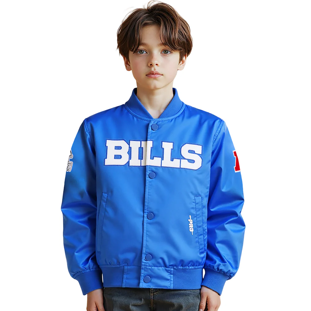 NFL BUFFALO BILLS CLASSIC LITTLE BOYS SATIN JACKET (ROYAL BLUE)