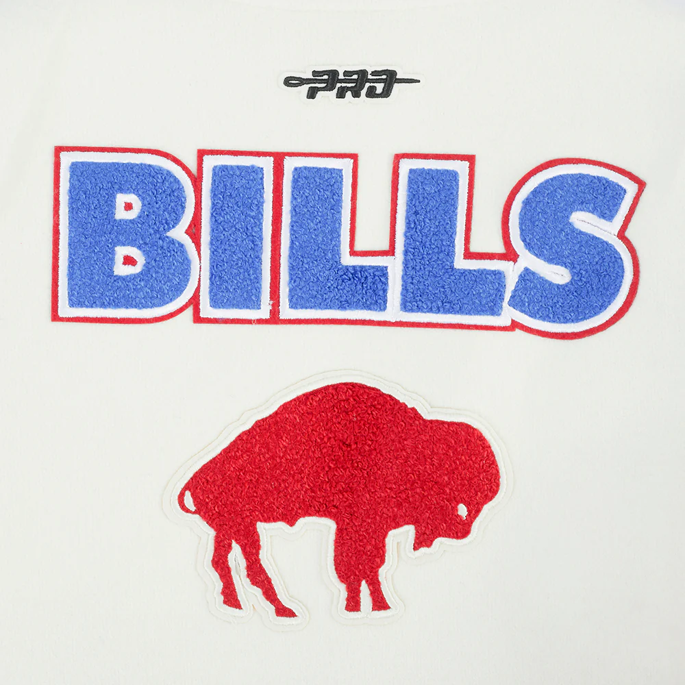 NFL BUFFALO BILLS RETRO CLASSICS LITTLE BOY'S RIB WOOL VARSITY JACKET (EGGSHELL/ROYAL BLUE) - Image 5