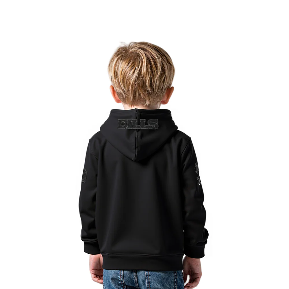 NFL BUFFALO BILLS TRIPLE BLACK TODDLER BOYS FLEECE PULLOVER HOODIE (BLACK) - Image 2