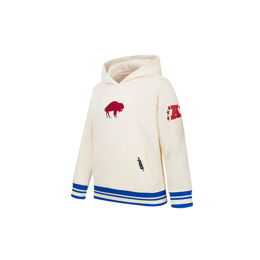 NFL BUFFALO BILLS RETRO CLASSICS TODDLER BOY'S RIB FLEECE PO HOODIE (EGGSHELL/ROYAL BLUE) - Image 3