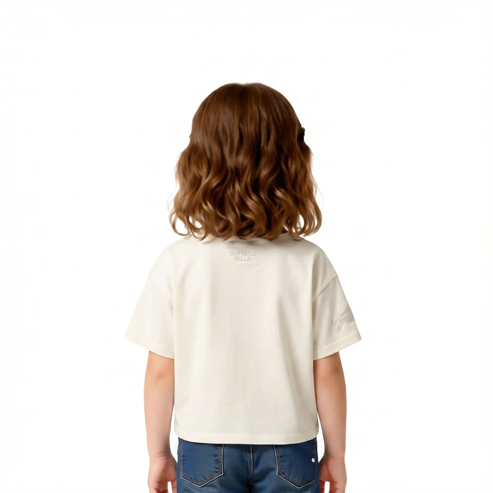 NFL BUFFALO BILLS NEUTRAL TODDLER GIRLS SHORT SLEEVE BOXY TEE (EGGSHELL) - Image 2