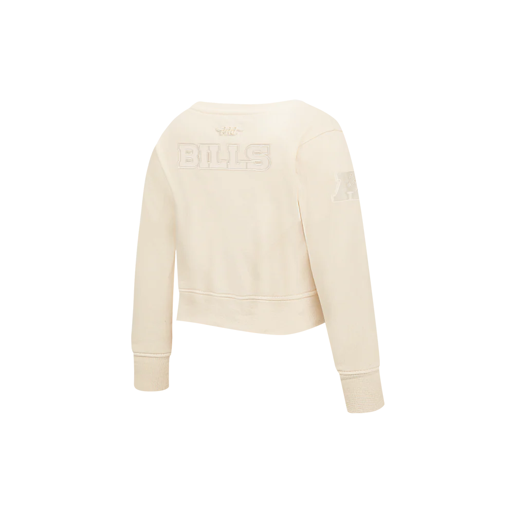 NFL BUFFALO BILLS NEUTRAL TODDLER GIRLS FLEECE CREWNECK (EGGSHELL) - Image 4