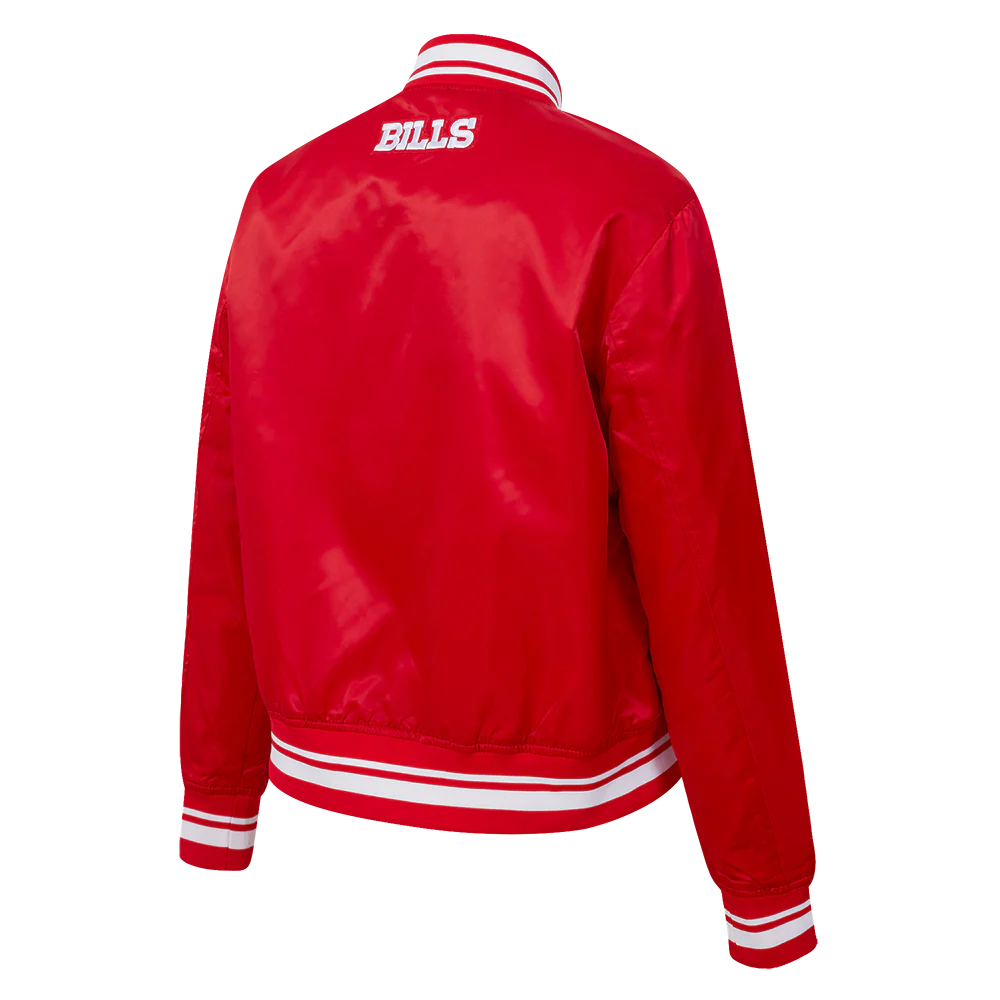 NFL BUFFALO BILLS SCRIPT TAIL WOMEN'S RIB SATIN JACKET (RED) - Image 4