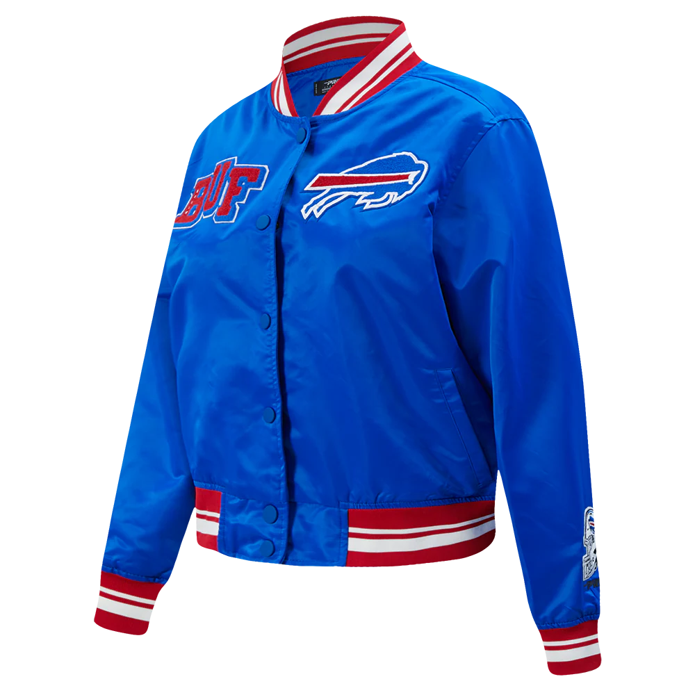 NFL BUFFALO BILLS MASHUP WOMEN'S RIB SATIN JACKET (ROYAL BLUE/RED) - Image 5