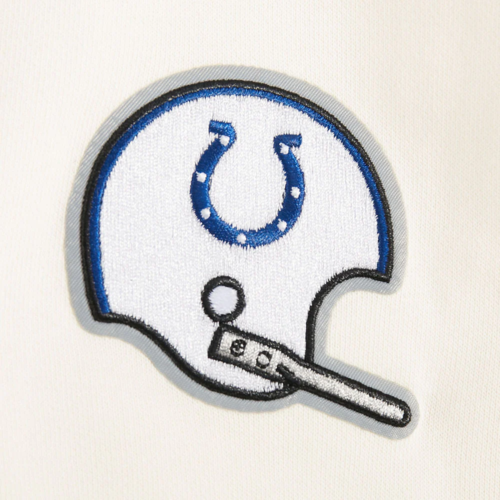 NFL BALTIMORE COLTS RETRO CLASSIC WOMEN'S RIB CROPPED PO HOODIE (EGGSHELL/ROYAL BLUE) - Image 15