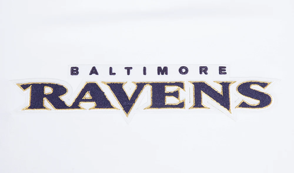 NFL BALTIMORE RAVENS CLASSIC CHENILLE DOUBLE KNIT TEE (WHITE) - Image 6