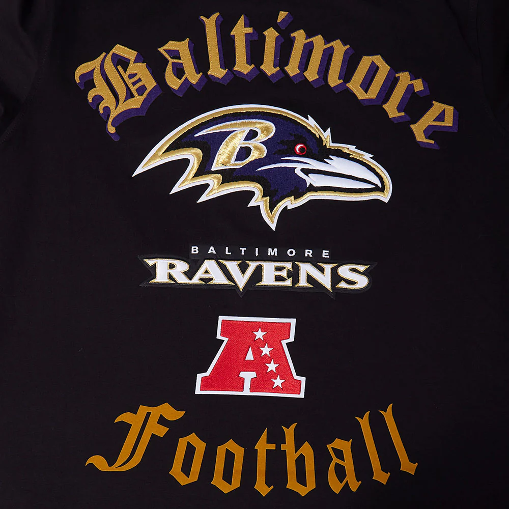 NFL BALTIMORE RAVENS OLD ENGLISH MEN'S TEE (BLACK) - Image 5