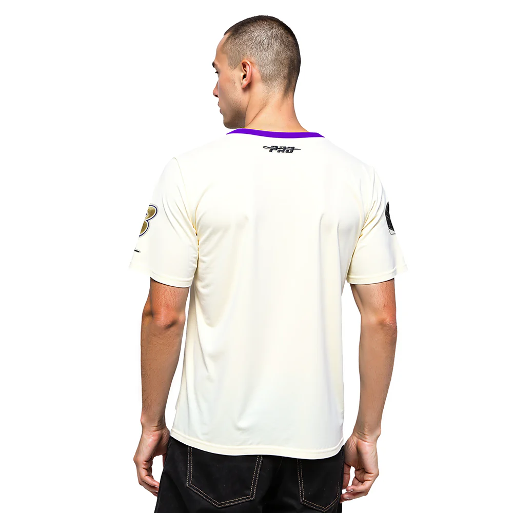 NFL BALTIMORE RAVENS MODERN ORIGINALS MEN'S RINGER TEE (EGGSHELL/ PURPLE) - Image 2