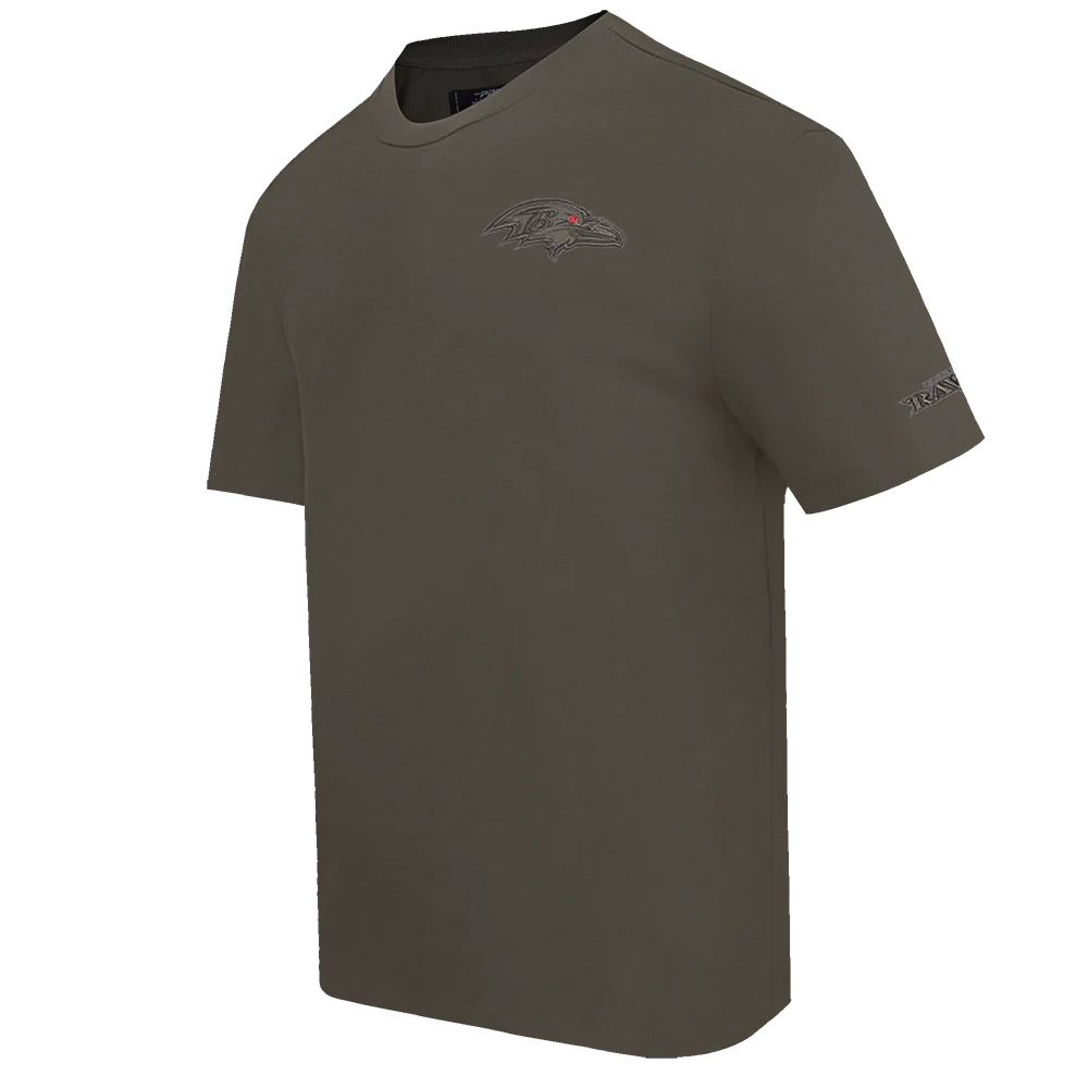 NFL BALTIMORE RAVENS NEUTRAL MEN'S DROP SHOULDER TEE (DARK TAUPE) - Image 2