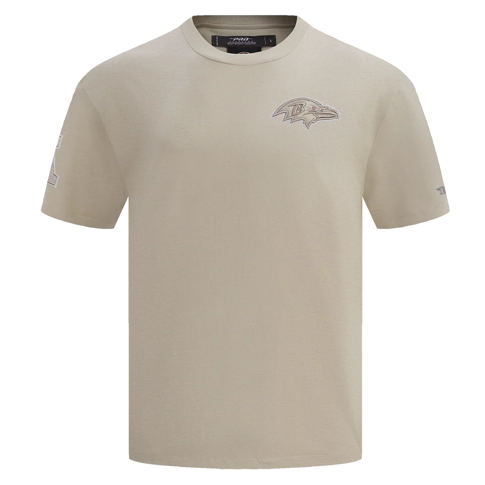 NFL BALTIMORE RAVENS NEUTRAL MEN'S DROP SHOULDER TEE (TAUPE)
