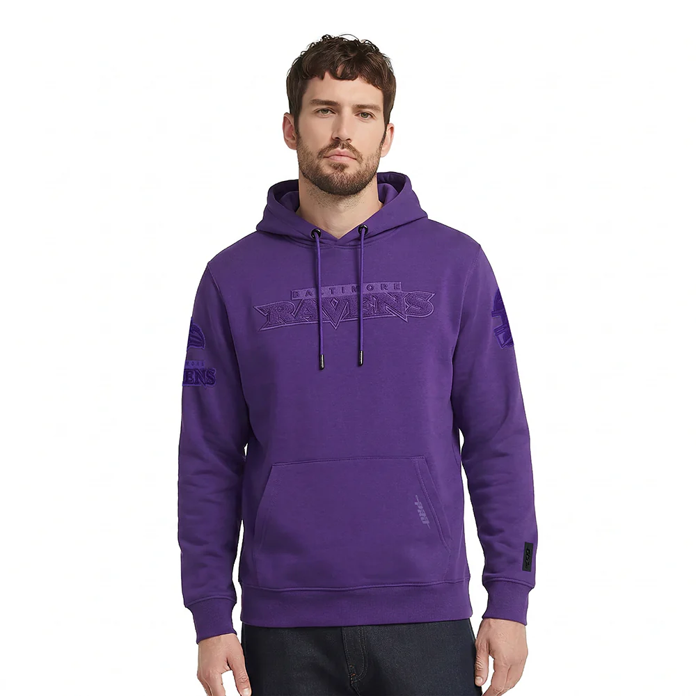 NFL BALTIMORE RAVENS TRIPLE TONAL DK PO HOODIE (PURPLE)