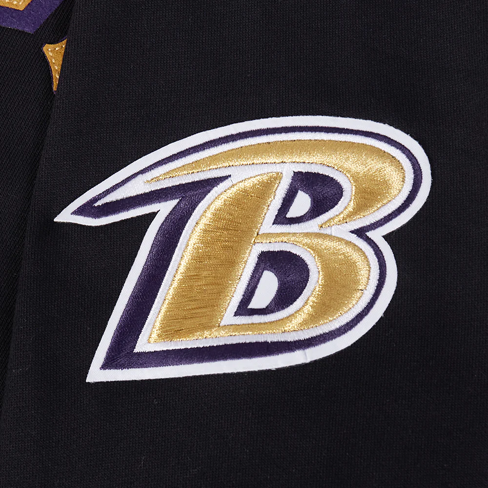 NFL BALTIMORE RAVENS OLD ENGLISH MEN'S CREWNECK (BLACK) - Image 6